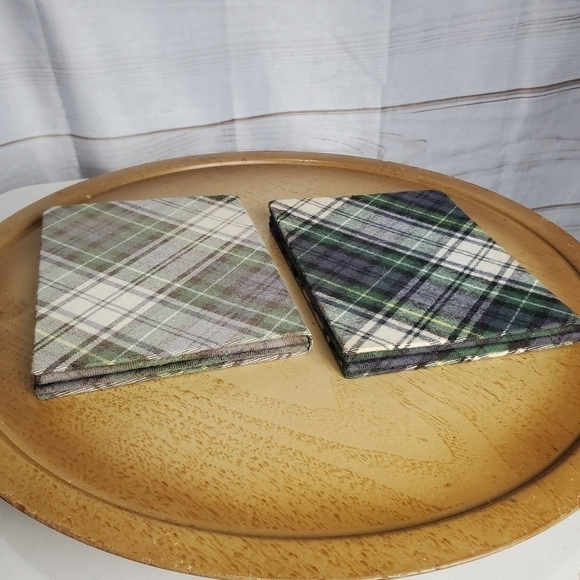 Disney Pack of Two Green Blue Plaid Embroidered Mickey Mouse Picture Frames - Picture 9 of 9